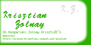 krisztian zolnay business card